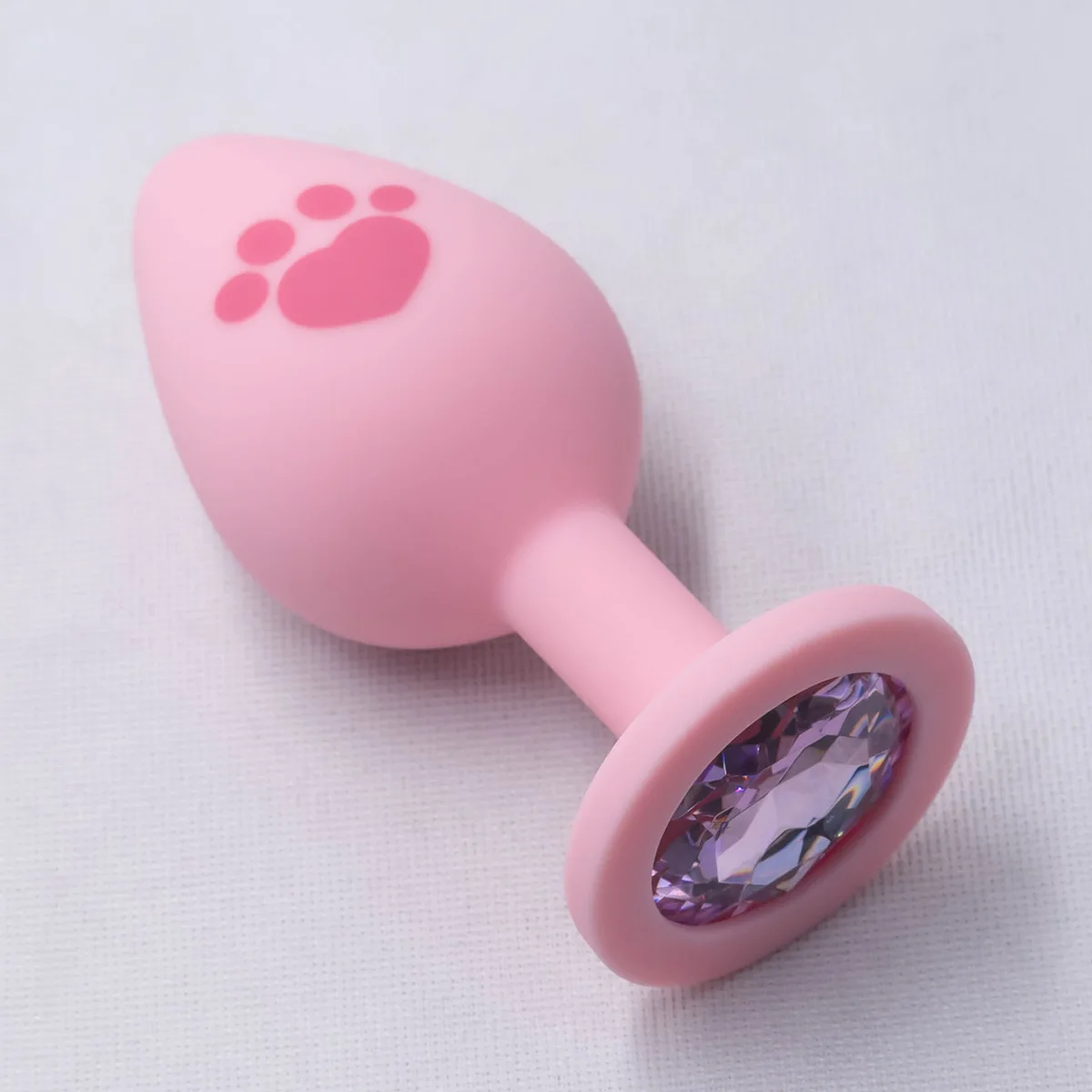 HeartCaptor Silicone Anal Plug Set 4 Sizes Cat Paw Crystal Base Pink - Details 12