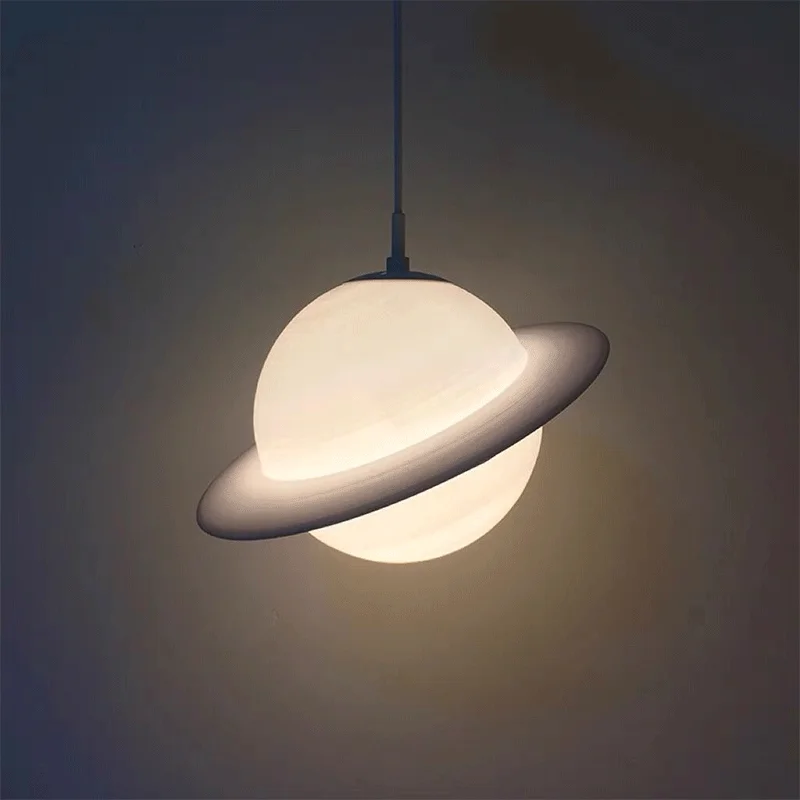 

Modern Planet Pendant Lights Creative Saturn Chandeliers Living Room Children's Bedroom Bedside Decoration Ceiling Hanging Lamps