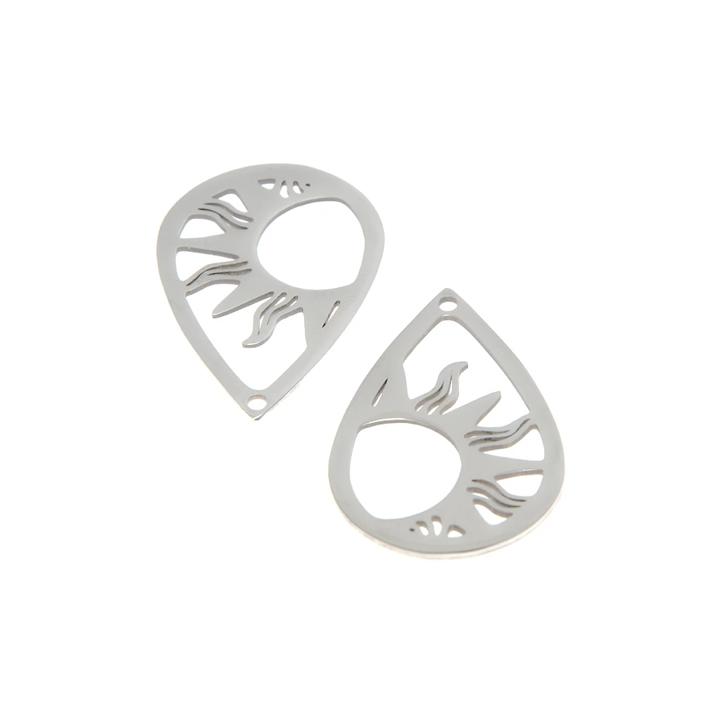 

5pcs/lot Sun charm Drop Sun Earring Geometric Sun Stainless steel Charm pendant 37x24mm