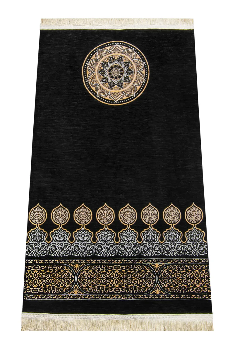 

IQRAH Kaaba Patterned Ultra Plus Black Chenil Seccade 9