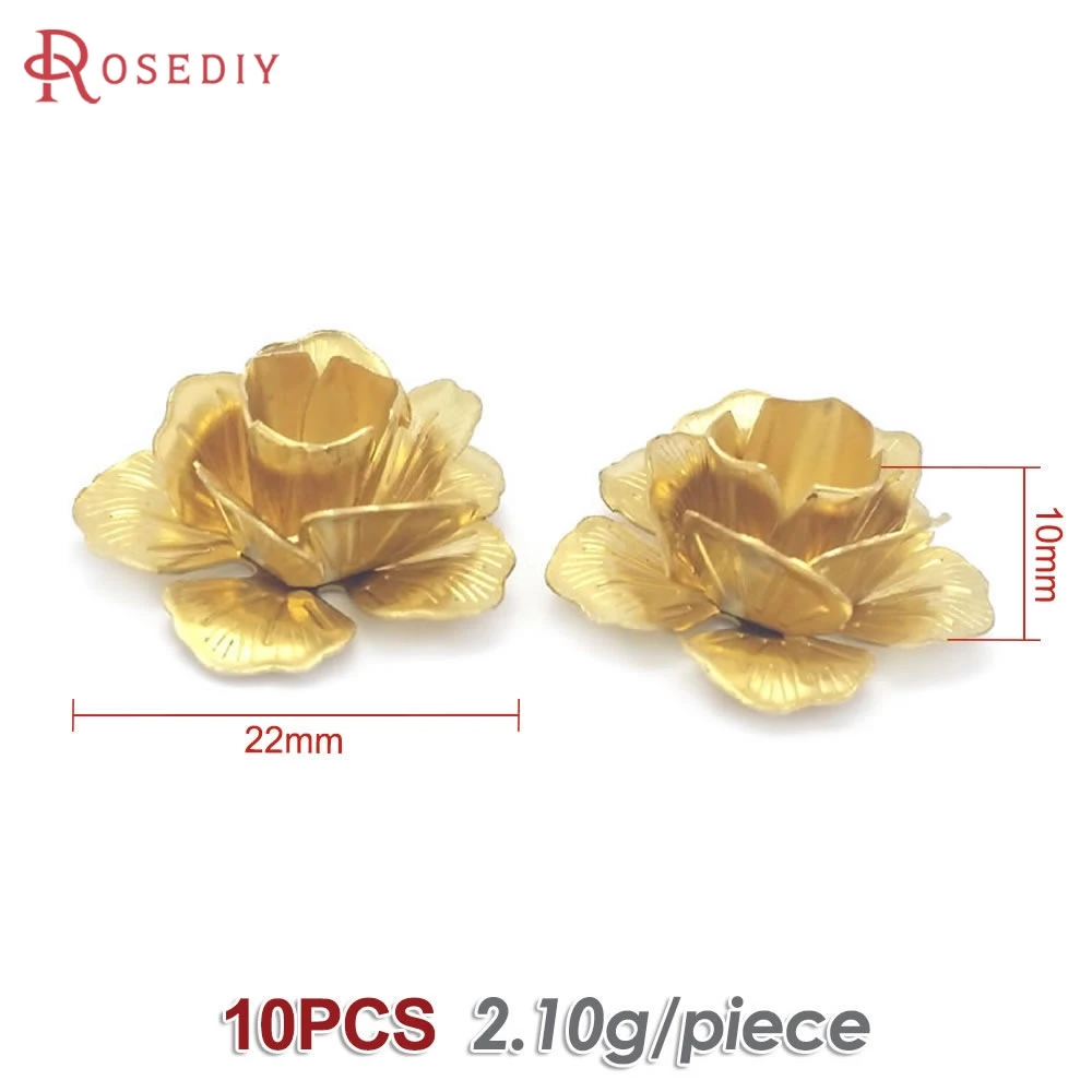 Elegant Brass 3D Multi-layer Flower Jewelry Making Supplies