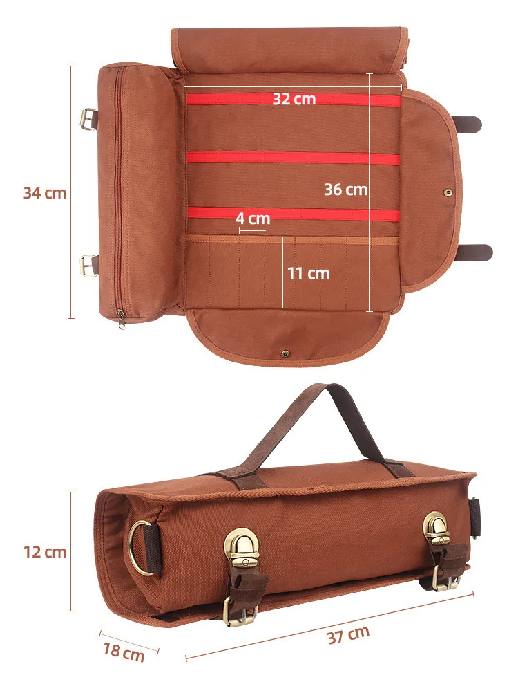 Portable Bartender Canvas Tool Bag - Multifunctional Professional Cocktail Mixer & Shaker Set with Buckle