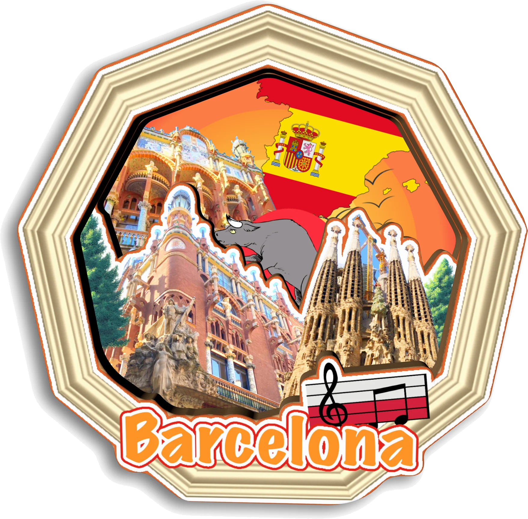 Tossa de Mar Figueras Formentera Port of Spain Trinidad and Tobag Barcelona SPAIN Fridge Magnet Travel Souvenir Gift