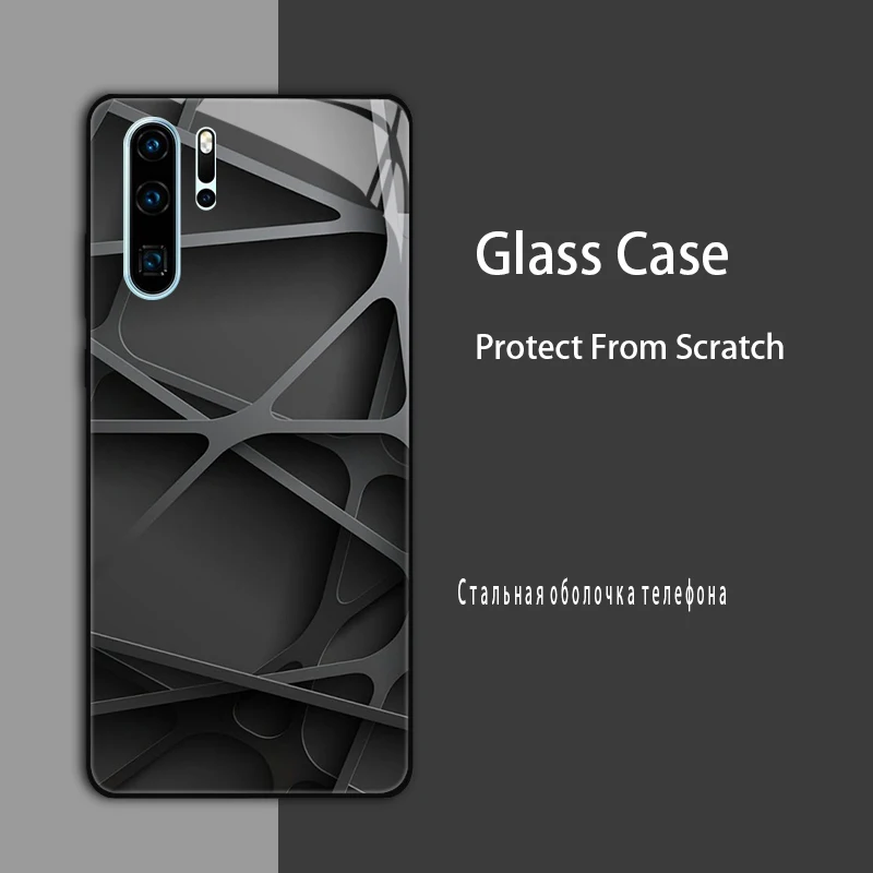 Luxury Tempered Glass Marble Painted Protective Case