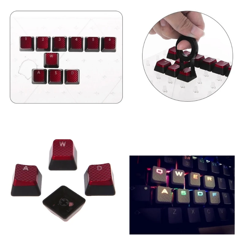 커세어 K70, K65, K95, G710, RGB 스트래프용 키캡, 팩 당 10 개, 1.2.3.4.5.6.WASD
