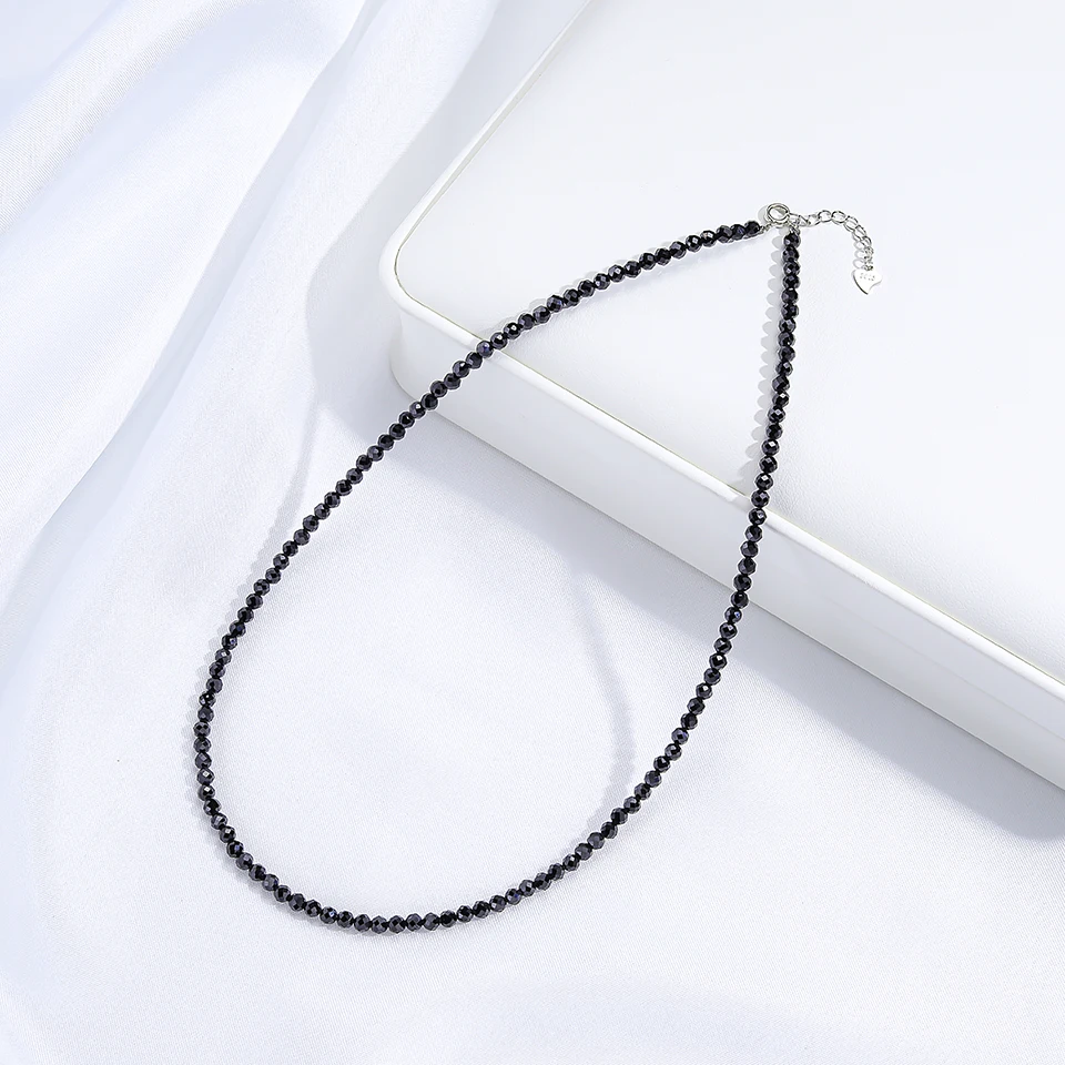 3 mm Naturstein-Halsband, 925er Sterlingsilber, Turmalin, Handarbeit, Halskette, Schmuck für Frauen, trendige Produkte, Amethyst – Detail 5