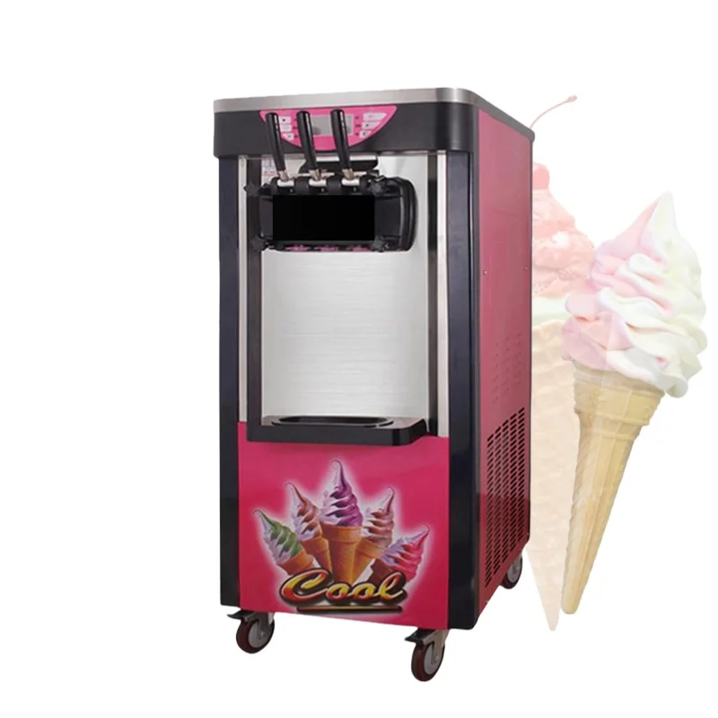 

Ice Cream Machine with 26L/H Soft Serve Machine with 3 Flavors Commercial Ice Cream Maker 2100W Compressor