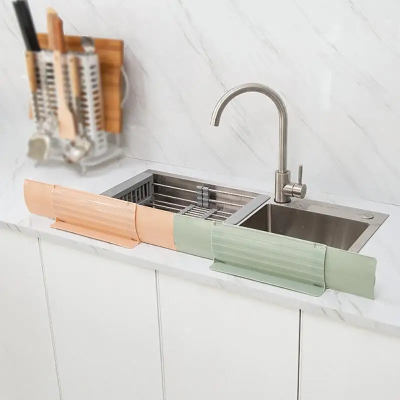 Sink Adjustable Water Baffle With Soft Sucker Waterproof Screen Fruit Vegetable Washing Anti-water Board Sink Water Splash Guard