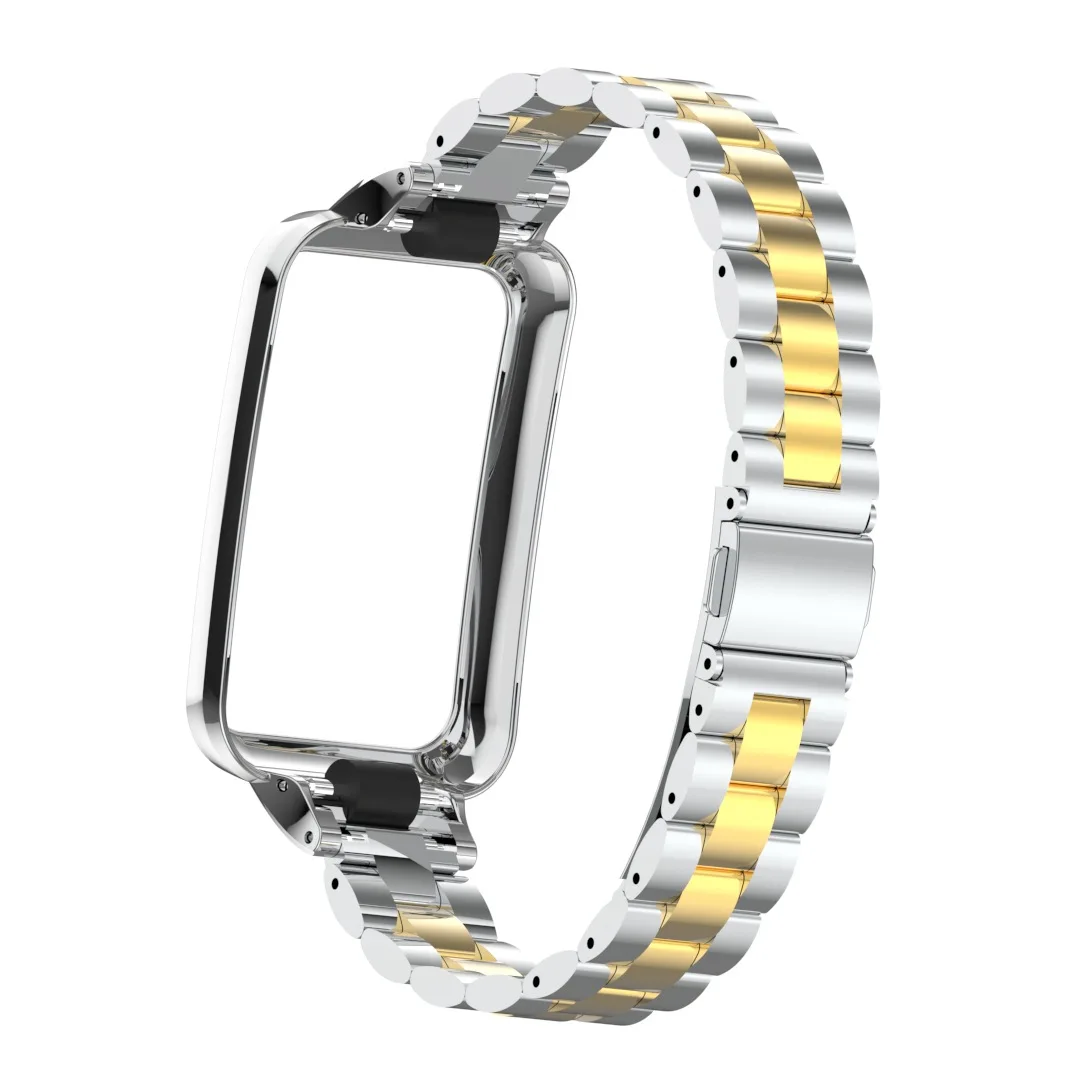 2-in-1 Metal Case and Stainless Steel Strap Set