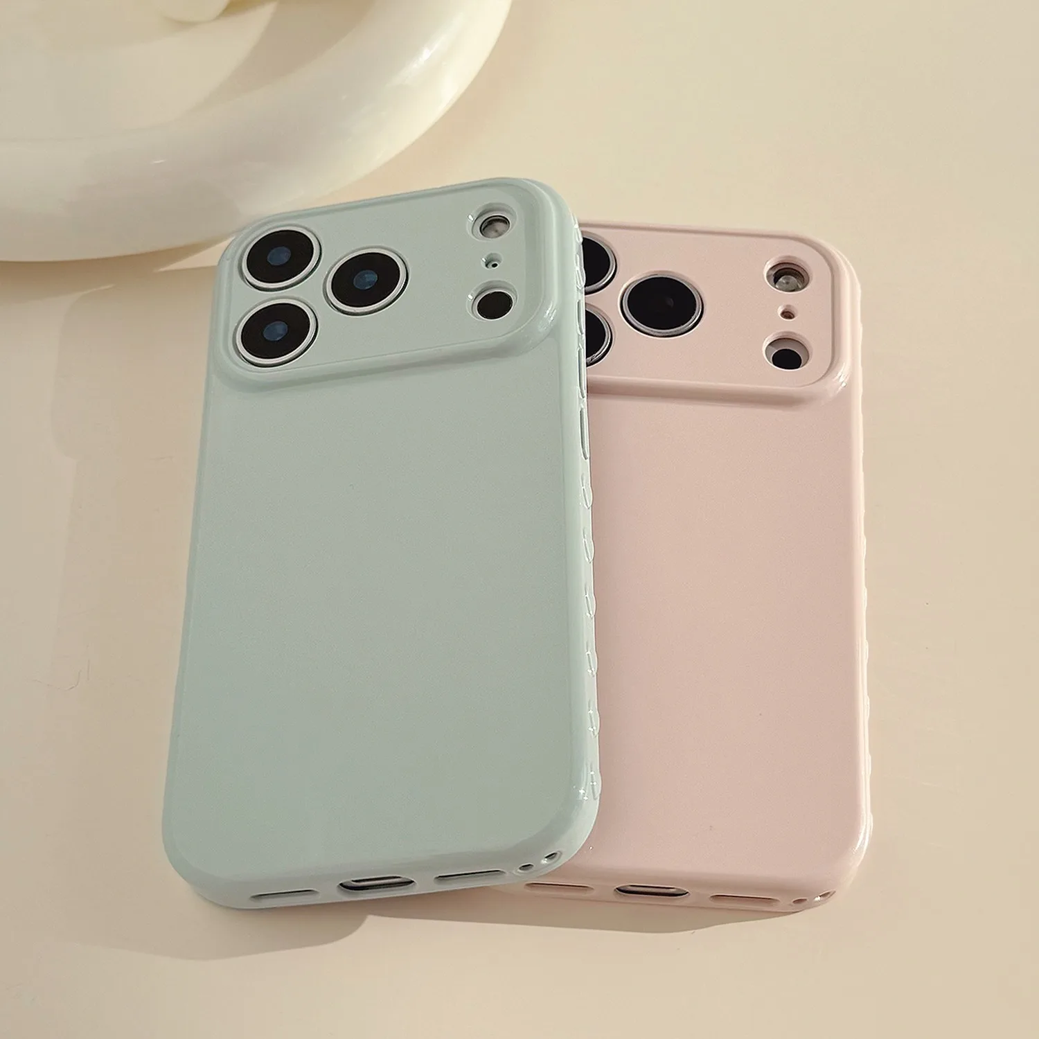 Minimalist Solid Color Soft Phone Case - Macaron Collection