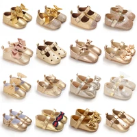 Spring Fashion Newborn Golden Baby Shoes Non Slip Cloth Bottom Girl Shoes Elegant Breathable Casual Baby First Walking Shoes 1