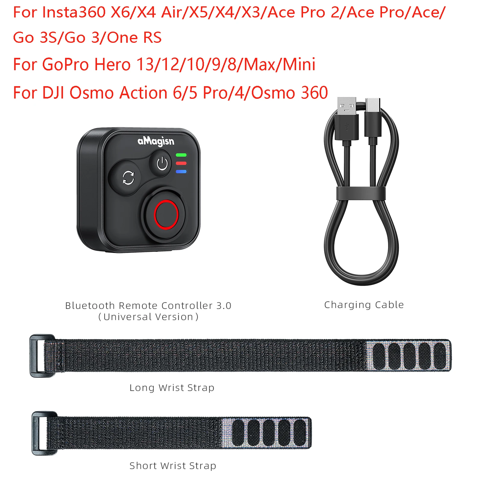 Bluetooth Wireless Remote Control with Wrist Strap for Sport Camera Accessories
