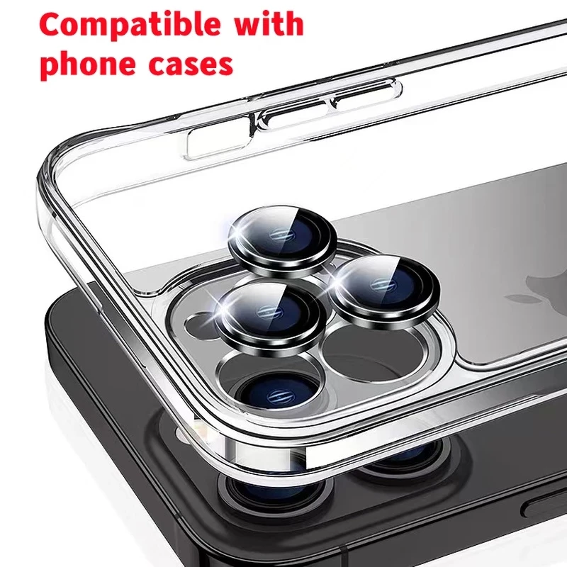 3Pcs Camera Lens Protector for IPhone 14 Pro Max Metal Ring Protective Glass for IPhone 11 12 13 Pro Max Mini Camera Lens Glass