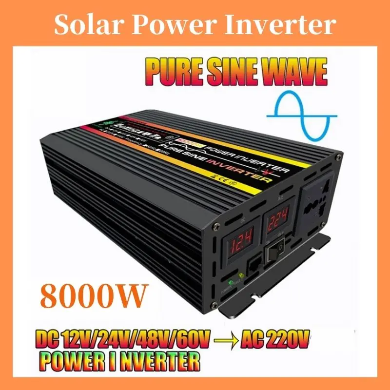 Tanio 8000W/6000W wyświetlacz LCD falownik solarny DC12V/24V/48V/60V do sklep