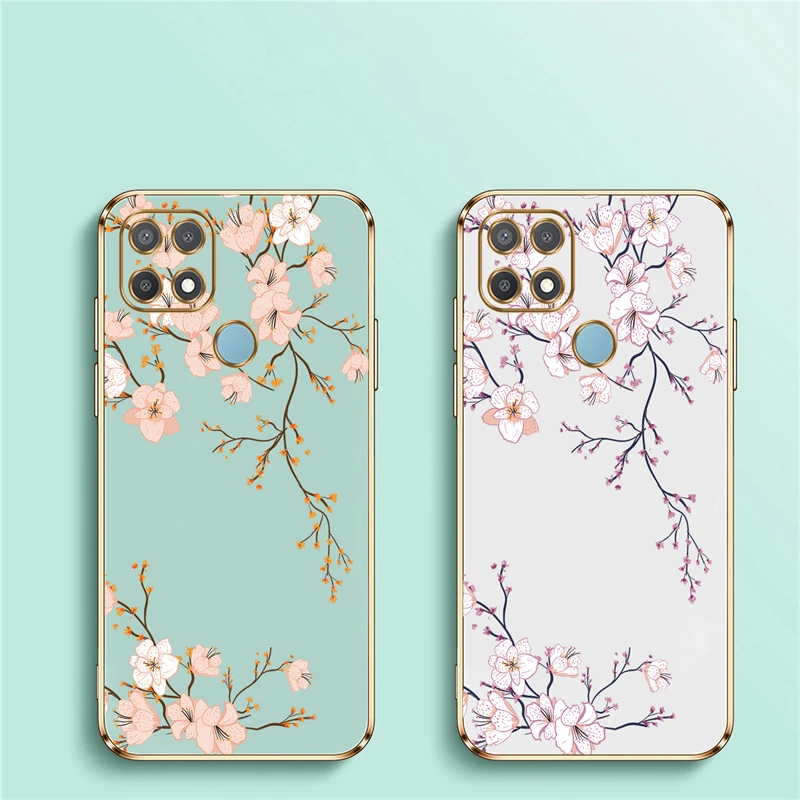 Floral Silicone Plating Cover – Elegant Soft Case Sleeve