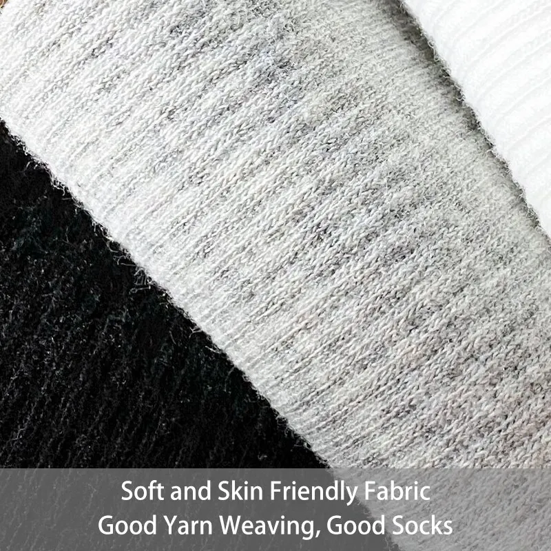 6 Pairs of Women Is Large Size Four Seasons Solid Color Simple Comfortable Fashion Trendy Mid-tube Sport Socks 4