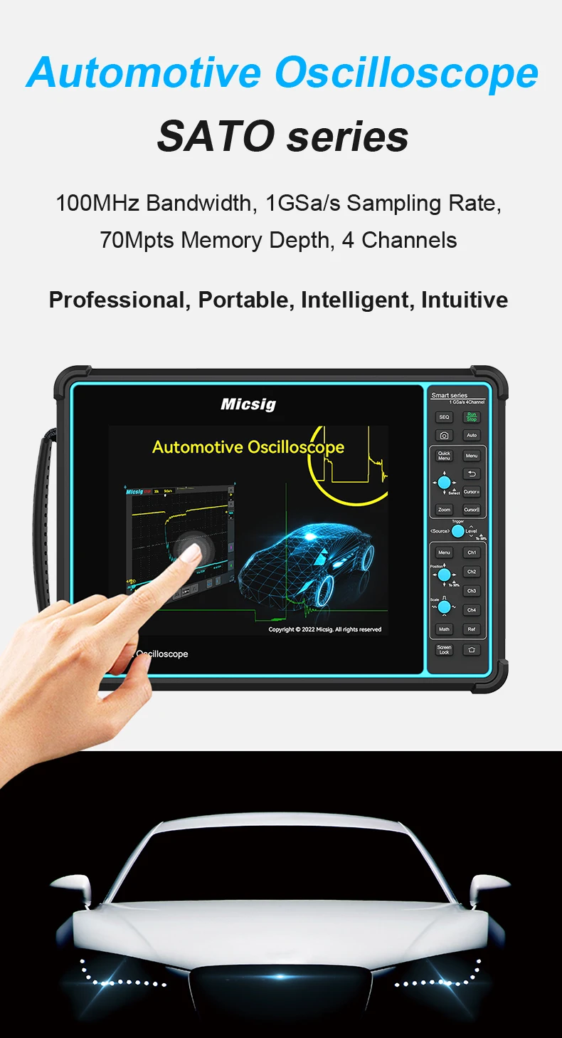 Micsig Automotive Oscilloscope Sato1004 100mhz Digital Handheld