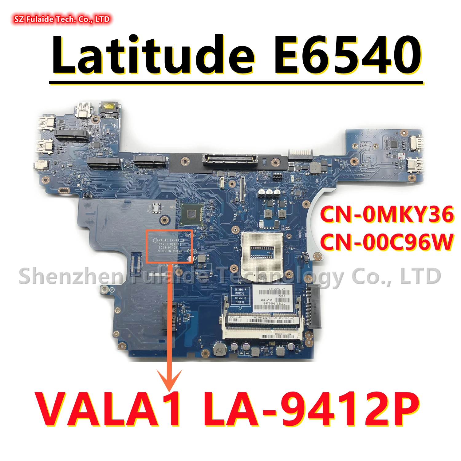 Motherboard Laptop para Dell Latitude E6540 Hm87 Ddr3 Pga947 Cn0mky36 0mky36 Cn-00c96w 00c96w 100 Trabalho Vala1