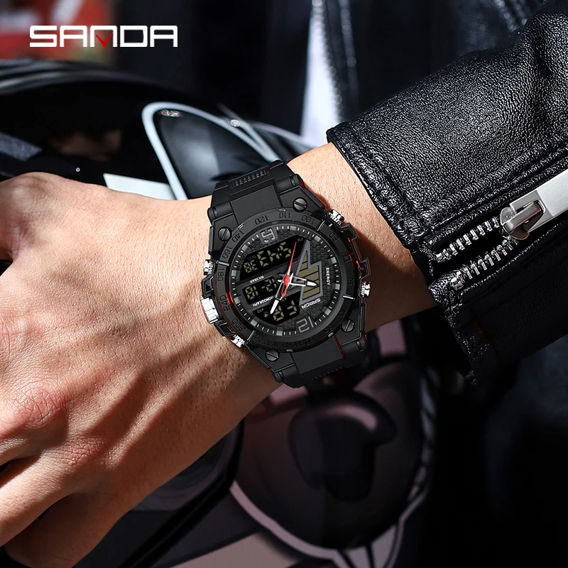SANDA 6137 2023 Top Brand Men's Watches 5ATM Waterproof Sport Military Wristwatch Quartz Watch for Men Clock Relogio Masculino