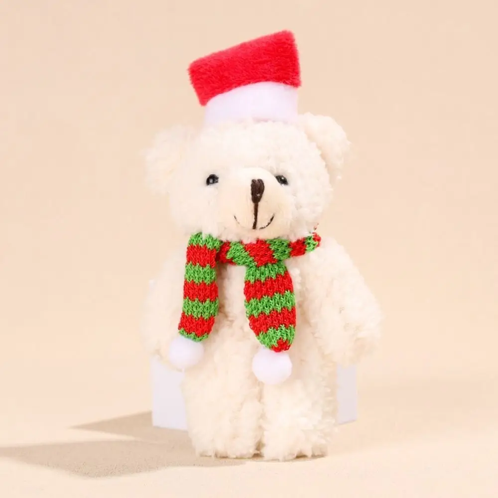 Soft Christmas Plush Bear PP Cotton Plush Christmas Bear Doll Cartoon Cute Christmas Bear Plush Pendant Cake Decoration