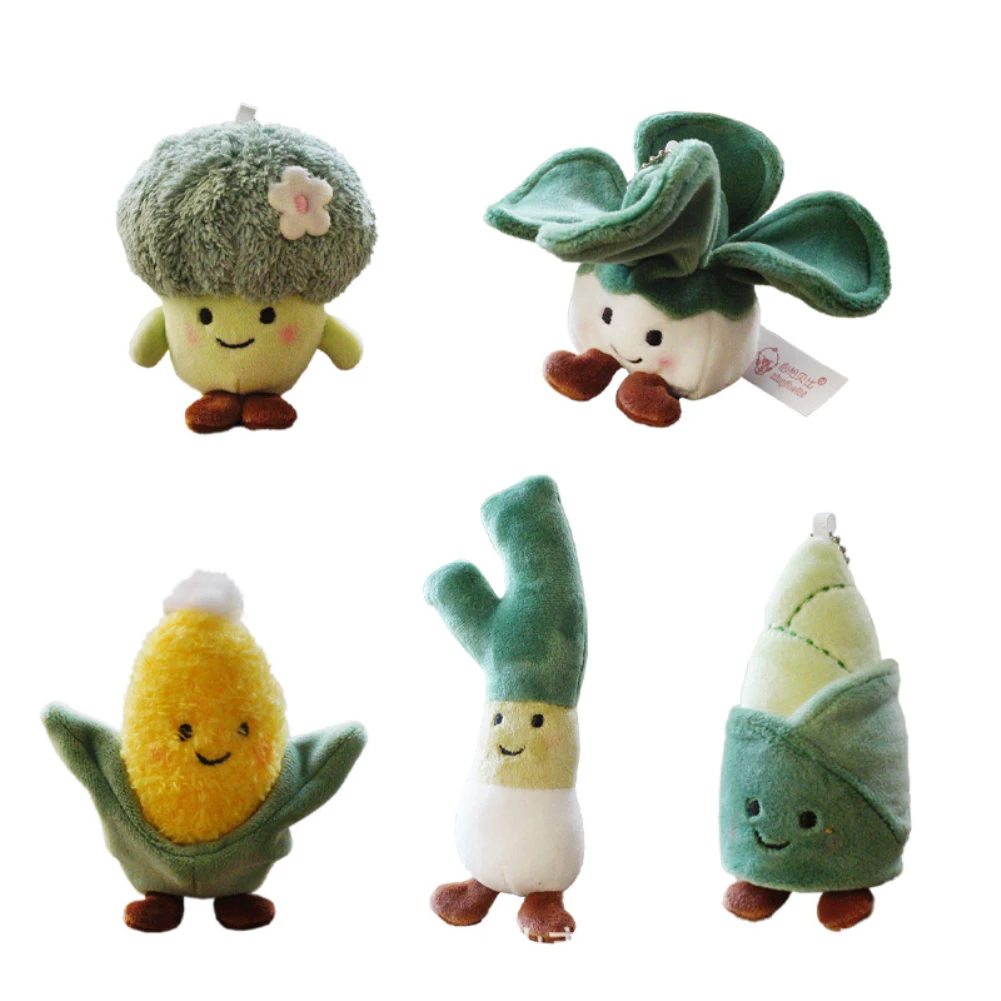 Simulation Vegetable Plush Pendant Toy Mini Cabbage Bamboo Shoots Green Onion Corn Broccoli Soft Stuffed Keychain Doll Girl Gift одеяло askona green bamboo 220x200cm