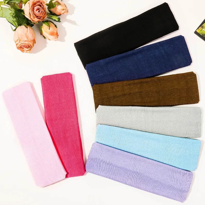 

8pcs Mixed Colorful Thin Knitted Headband for Women Girls Fashion High Elastic Breathable Hairband Sports Yoga Bandana Headwear