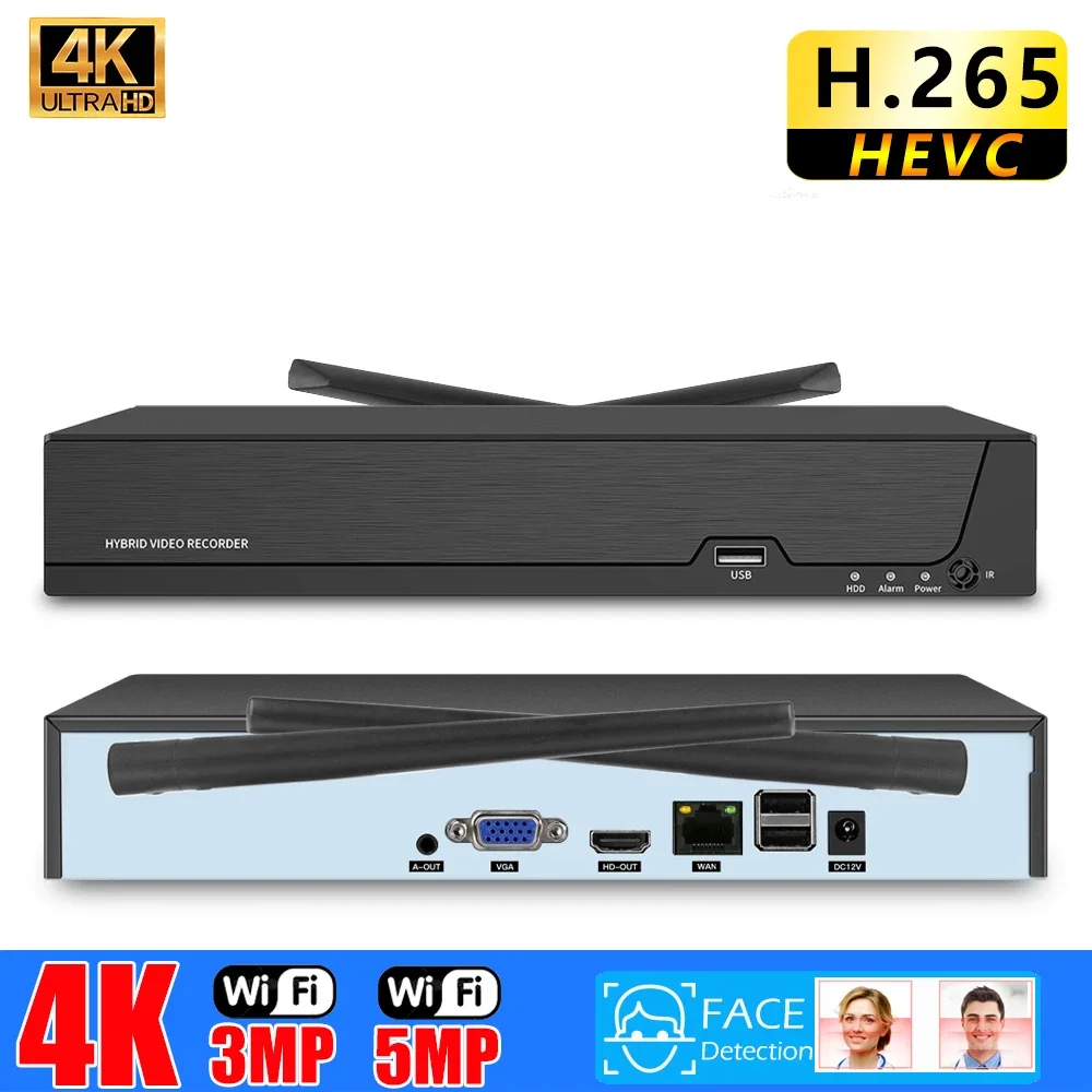8Ch H.265 5Mp 3Mp Wireless Nvr Recorder Wifi Cctv Camera System P2P Ip Camera Network 8Mp/4K Videoregistratore Nvr Per Xmeye Cloud