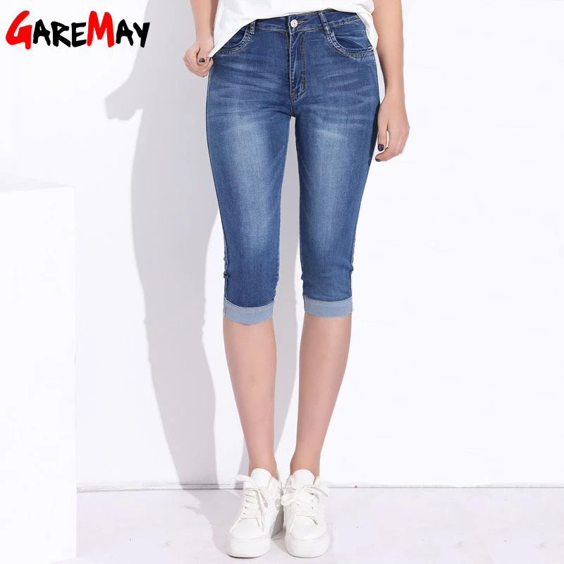 Summer Capri Jeans Size Women | Size Jeans Denim Capri Pants - Plus Size  Skinny - Aliexpress