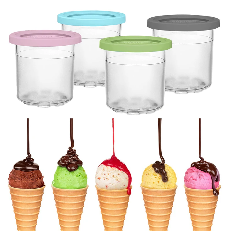 1pcs Ice Cream Pints Containers And Lids Compatible Ninja Nc299am C300s  Creami Ice Cream Makers Containers Dishwasher Safe