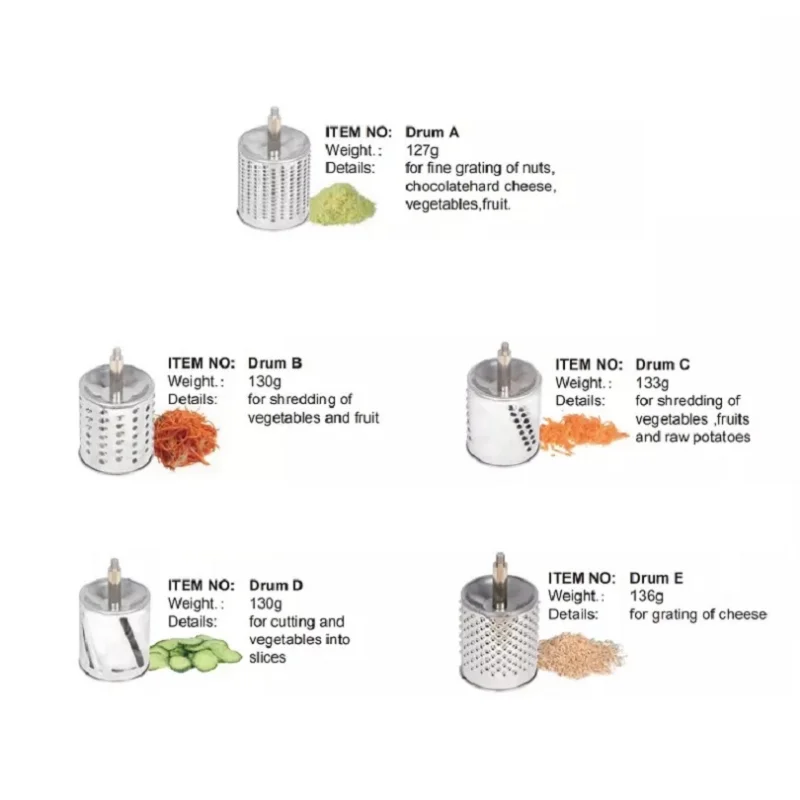 Grater Suction Cups 5 Drums Vegetable Cutter Slicer Shredder Stainless Steel Kitchen Tools Kitchen Gadgets vegetable slicer vegetable chopper kitchen cutter