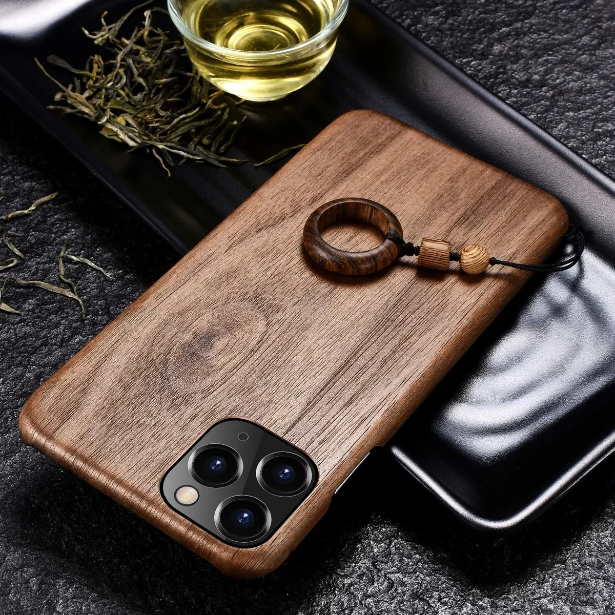 IATO Custodia In Legno Di Bambù Per IPhone 12 Pro Max | Compatibile Ricarica Wireless