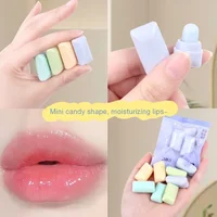 2pc Cute Fresh Tea Lip Balm Lip Oil Moisturizing Clear Transparent Lipstick Base Hydrating Natural Plant Anti-Cracking Lip Care 1