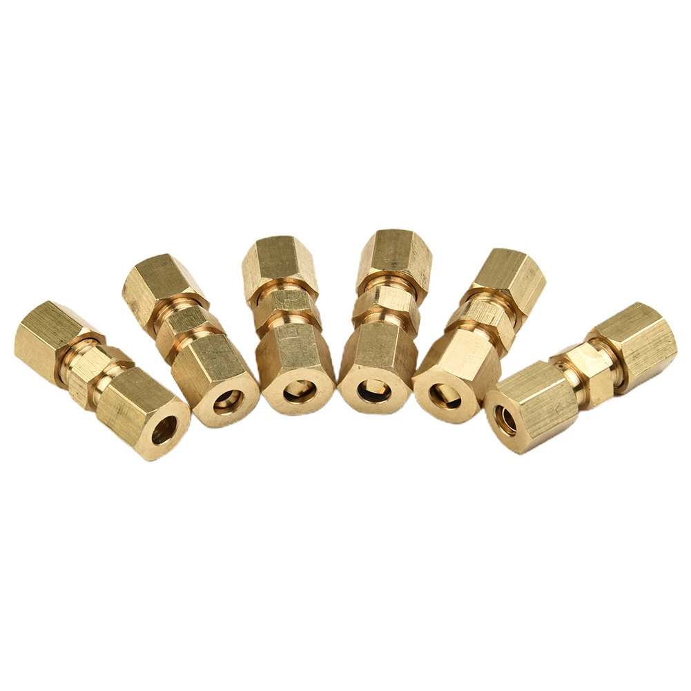brake line connector 10Pcs brake lines pipe brass connector for brake line without flaring 4.75mm 3/16" fittings straight reducer compression kits