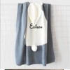 Personalised Name Blanket Rabbit Ear Blanket Embroidery Name Children's Knitting Bunny Blanket Baby Shower Party Gift Blanket 3