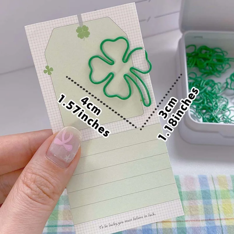 10/20Pcs INS 스타일 종이 클립 행운의 네잎 클로버 북마크 노트북 장식 스크랩북 선물용 미적 참신한 모양 클립