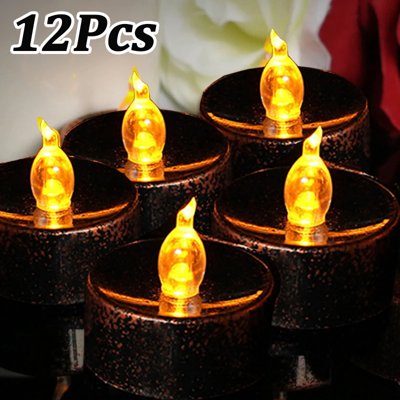 

1/12 шт., беспламенные электронные свечи на батарейках