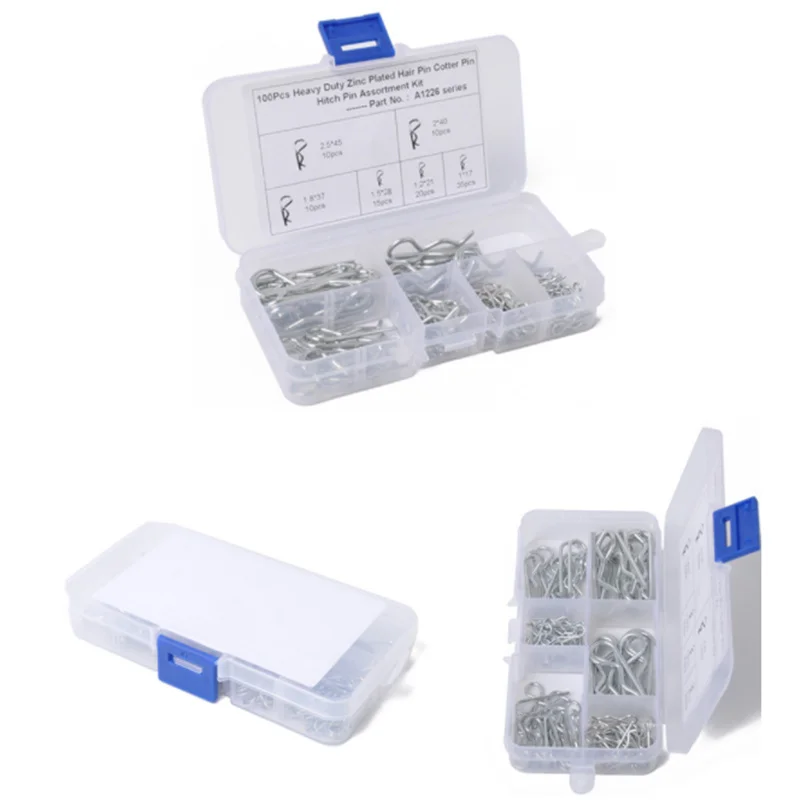 Spring Cotter Pin 100pcs R Type Retaining Clips Wave R-shaped Pin Clamp For Car