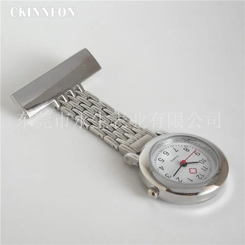 100pcs Wholesale Fashion Nurse Watches Women Pocket Watch Clip-on Heart Pendant Hang Quartz Clock For New Doctor Nurse Watches 2