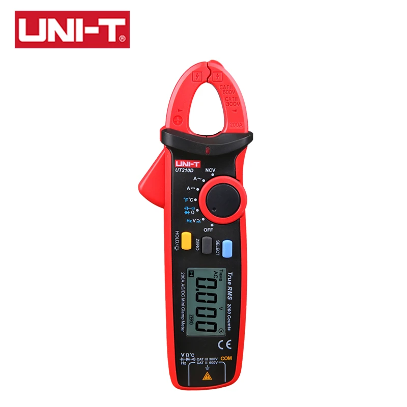 force gauge UNI-T Clamp Meter UT210 Series AC Current Mini Clamp Multimeter Digital True RMS Pliers Ammeter Auto Range soil ph tester