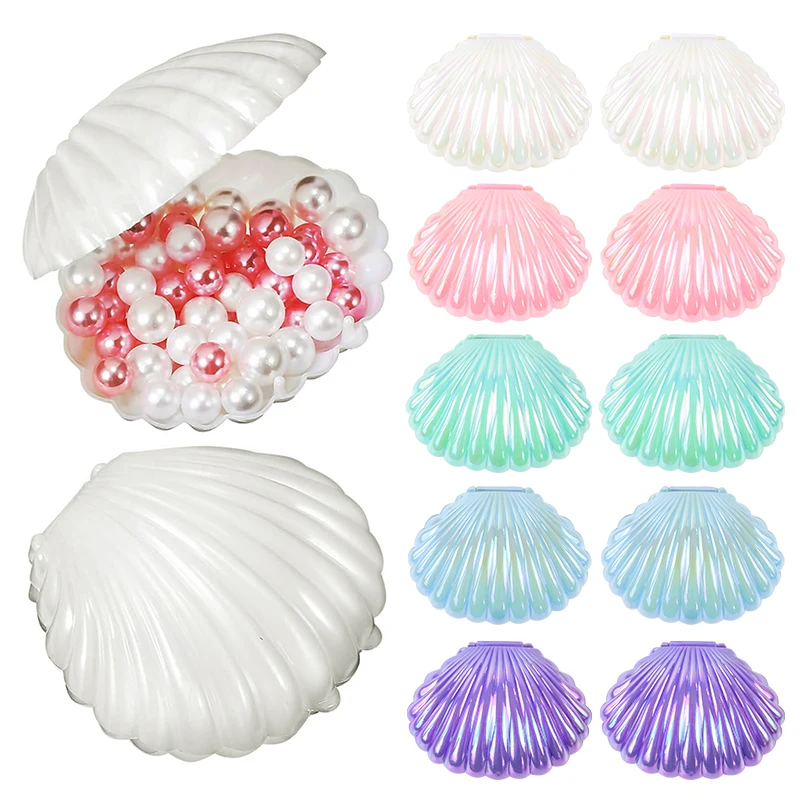 5/10Pcs Shell Geformt Candy Boxen Glänzende Bunte Muschel DIY Meerjungfrau Geburtstag Party Baby Dusche Dekoration Hochzeit Geschenk box