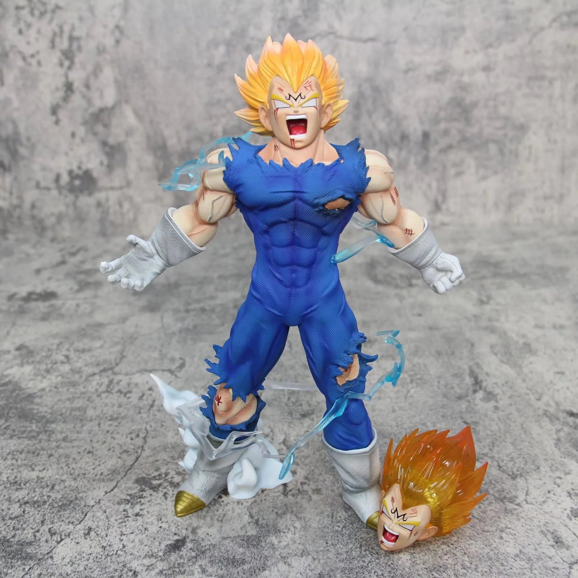 

Dragon Ball Z Anime Figure GK Vegeta GokuSelf Explosion Double Head With Light Action Figurine Collection Toy Kid Christmas 27cm