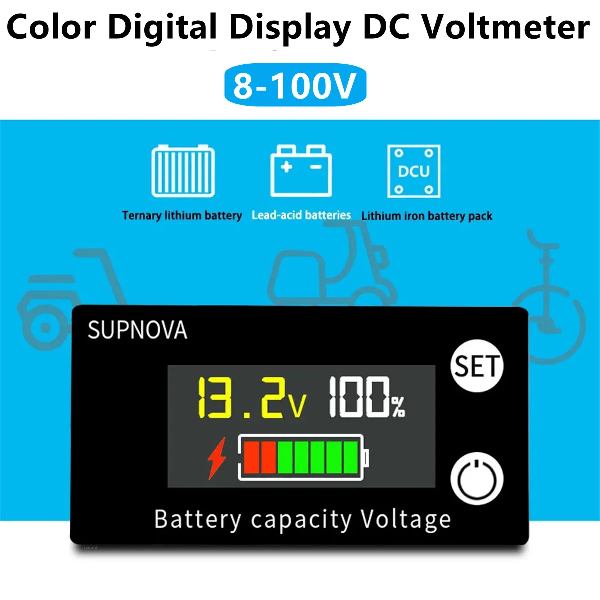 Car Digital Gauge Waterproof DC Battery Capacity Indicator