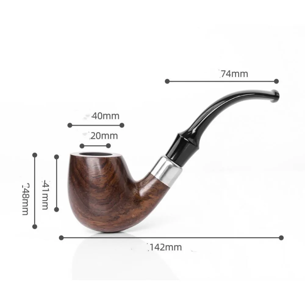 Ebony Wood Pipe Smoking Pipes Portable Smoking Pipe Herb Tobacco Pipes Grinder Smoke Gifts Black/Coffee 1Pc