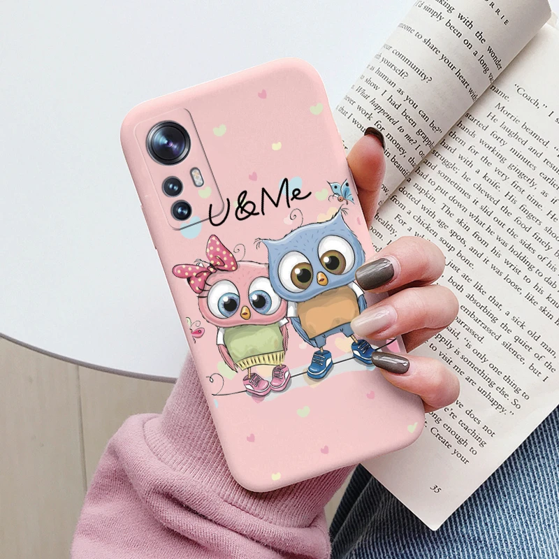 Charming Floral Owl Heart Matte TPU Soft Phone Case