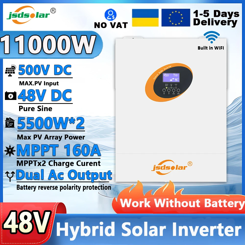 Onduleur Solaire 11000W 48V – Off-Grid Avec WIFI, Double MPPT 160A – Puissant Et Connecté