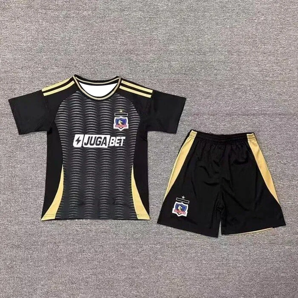 Colo Colo Home Away Men T Shirt Shorts Kit Child Training Soccer Uniform 2 PCS Suit Breathable Oversized Unisex Jersey Set
