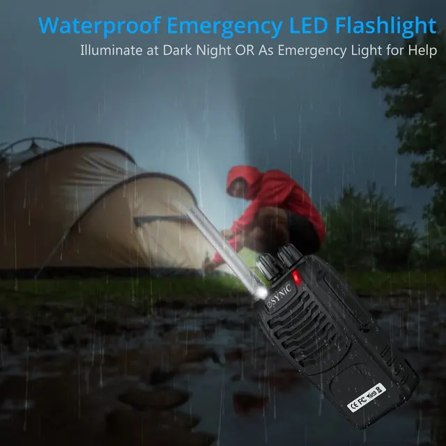 ESYNiC-Walkie Talkies recargables para exteriores, Radio de 2 vías, PMR446, sin licencia, linterna LED VOX, manejado, 16 canales - Image 3