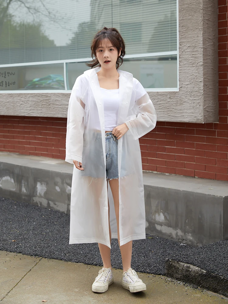 Raincoat Poncho Men Women Thickened Waterproof Hooded Tourism Outdoor Hiking