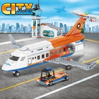 3in1 City Series Aviation Cargo Plane Helicopter Airport Airbus Airplane Control Tower DIY Building Blocks Toy Set Kids Boy Gift 6