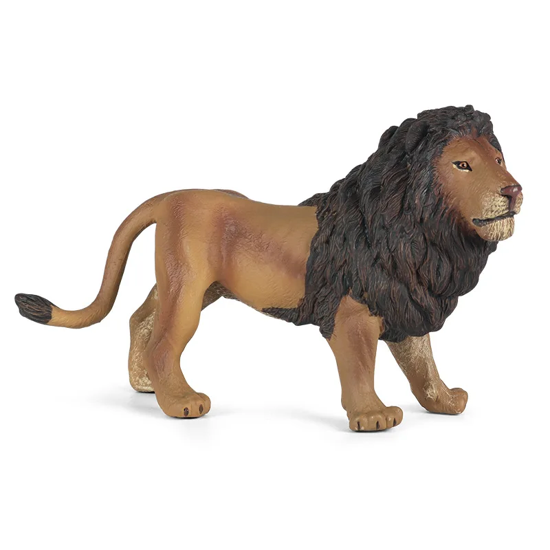 

children's cognition solid simulation zoo lion model African male lion toy decorative ornaments hand-made.
